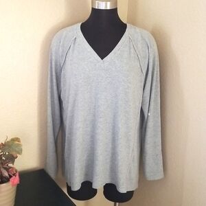 Wildfox Gray V Neck Long Sleeved Top